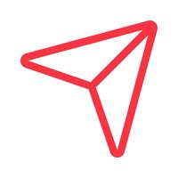 Red plane. Send the post to somebody, repost, like, feedback, comment, review, follower, content, control button, double tap, social network, messenger, emoticon, friendship, online, share vector
