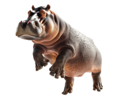 Hippopotamus Jumping Out of Water in Playful Display png