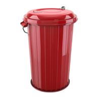 Red Trash Can AI-Generative png