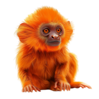 Monkey Child Sitting on Transparent Background AI-Generative png