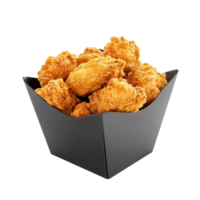 Chicken Nuggets in Black Paper Container AI-Generative png