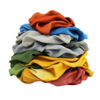 Pile of Colorful Unfolded Cloths AI-Generative png