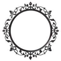 Round Frame with Ornate Design AI-Generative png