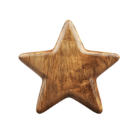 Wooden Star on Transparent Background AI-Generative png