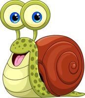 cartoon happy snail on white background vector