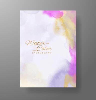 Watercolor Minimal Card. Classic Design Cards. Wedding Abstract Background Invitation Art Template. Set of Creative Illustrations for Brochure, Cover Design. Minimalistic Watercolor Artwork.