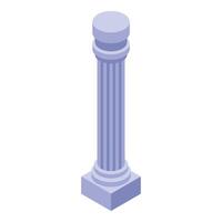 Ancient roman column standing tall in isometric view vector