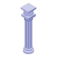 Ancient greek column standing tall in isometric view vector
