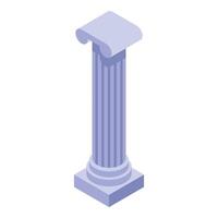 Antique column standing tall in isometric view vector
