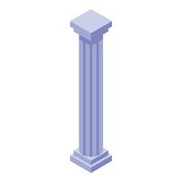 Antique column standing strong in isometric projection vector