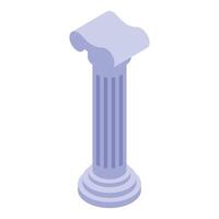 Ancient greek column standing tall in isometric view vector