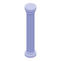 Antique column standing tall in isometric view vector