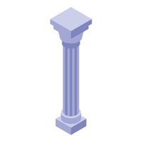 Ancient greek column standing tall in isometric view vector