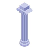 Ancient greek column standing tall with isometric design vector