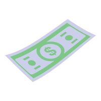 Green banknote floating showing financial concept vector