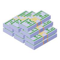 Stack of dollar banknotes forming increasing graph vector