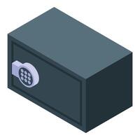 Modern safe deposit box protecting valuables with security code vector