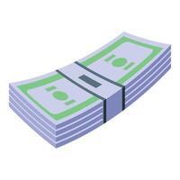 Stack of cash earning money showing financial success vector