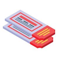 Two event tickets lying on top of each other vector