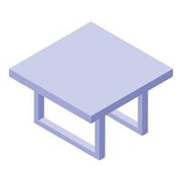 Modern square table with metal legs isometric projection vector
