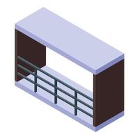 Modern building balcony connecting two structures isometric view vector