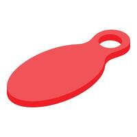 Red oval keychain with empty space for your design project vector