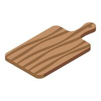 Wooden cutting board isometric view showing wood grain vector