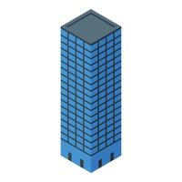 Modern office building standing tall in isometric view vector