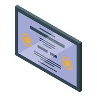 Electronic id card displaying personal information isometric view vector