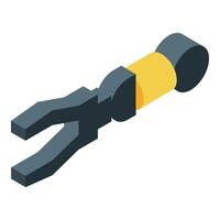 Robot arm picking up object isometric illustration vector