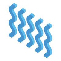 Abstract 3d blue waves are forming an increasing chart vector
