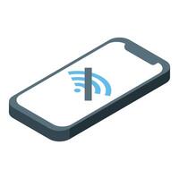 Smartphone showing no wifi signal isometric view vector