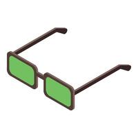Green rectangular sunglasses lying on white surface vector