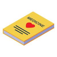 Medicine book lying open showing red heart symbol vector