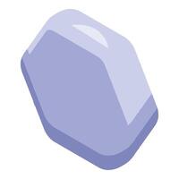 Hexagon soap bar creating bubbles for hygiene and cleanliness vector