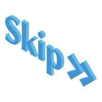 Skip button showing concept of ignoring or avoiding vector