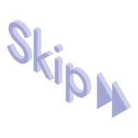 Skip button icon showing fast forwarding concept vector