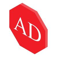 Red stop sign showing ad blocker concept vector