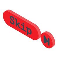 Skip button clicking forward multimedia player vector