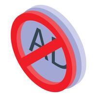Red forbidden symbol crossing out the letters ad vector