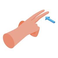 Hand gesture double tap showing up arrow symbol vector