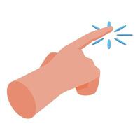 Hand pointing touching something with index finger vector