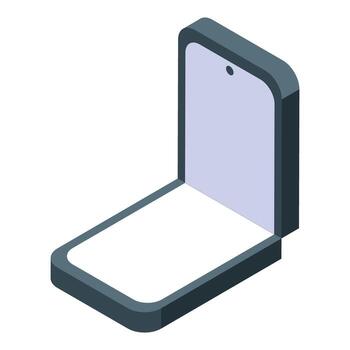 Folding smartphone presenting empty screen displaying new application vector