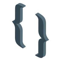Curly brackets representing programming language code script vector