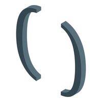 Pair of parentheses is depicting coding process vector