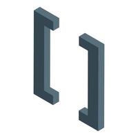 Square brackets creating empty space isometric 3d rendering vector