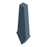 Isometric arrow pointing down representing decrease vector
