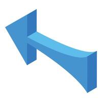 Blue arrow pointing left showing direction vector