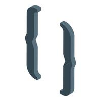 Isometric curly brackets programming code symbol vector