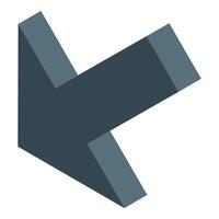 3d arrow pointing down left showing direction vector